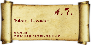 Auber Tivadar névjegykártya